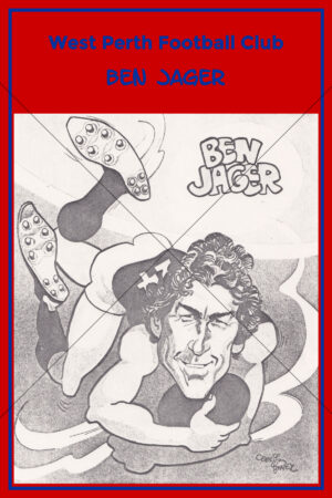 Ben Jager West Perth Football Club Caricature 6" x 4" Photo Print
