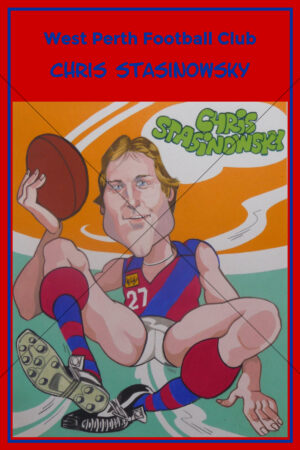 Chris Stasinowsky West Perth Football Club Caricature 6" x 4" Photo Print