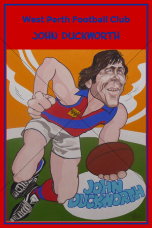 John Duckworth West Perth Football Club Caricature 6" x 4" Photo Print