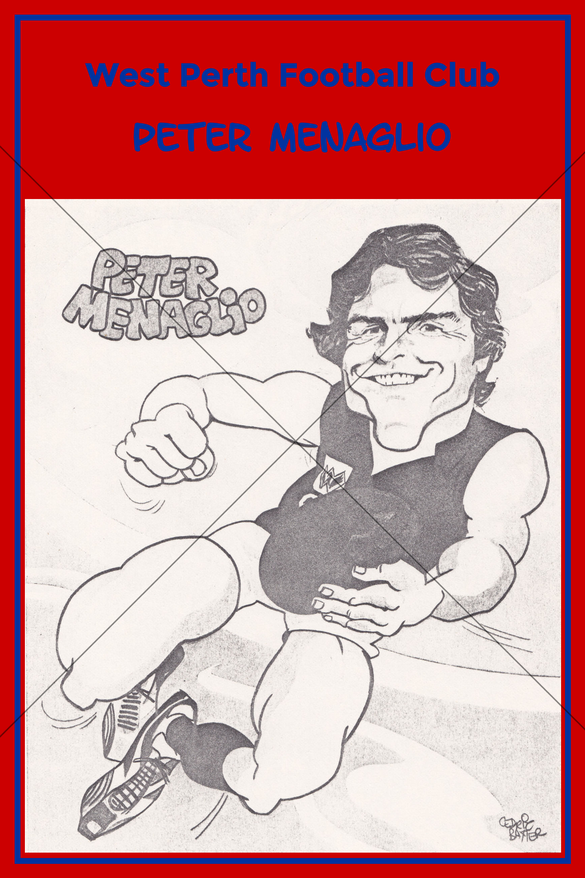 Peter Menaglio West Perth Caricature 6" x 4" Photo Print
