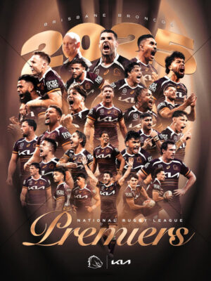 Brisbane Broncos 2025 Premiers Team Collage 6" x 8" Photo Print