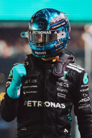 George Russell Helmet Close-Up With Fist 6" x 4" Photo Print