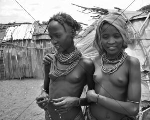 Ethiopia Surma Girls Wearing Beads In Village 6" x 4" Photo Print
