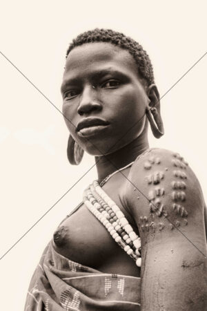 Ethiopia Surma Woman With Scarification 6" x 4" Photo Print