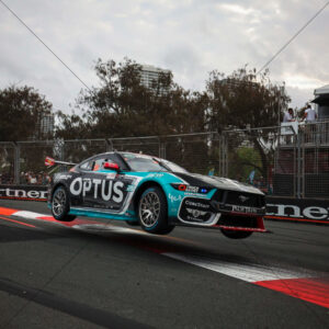 V8 Supercars - Chaz Mostert Optus Mustang Leaps Kerb 6" x 6" Photo Print