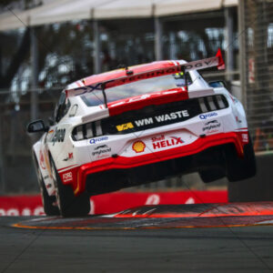 V8 Supercars - Will Davison Shell V-Power Mustang Leaps Kerb 6" x 6" Photo Print