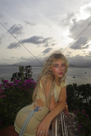 Sabrina Carpenter Seaside Balcony Portrait 6" x 4" Photo Print