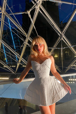 Sabrina Carpenter White Corset Mini Dress Night Portrait 6" x 4" Photo Print