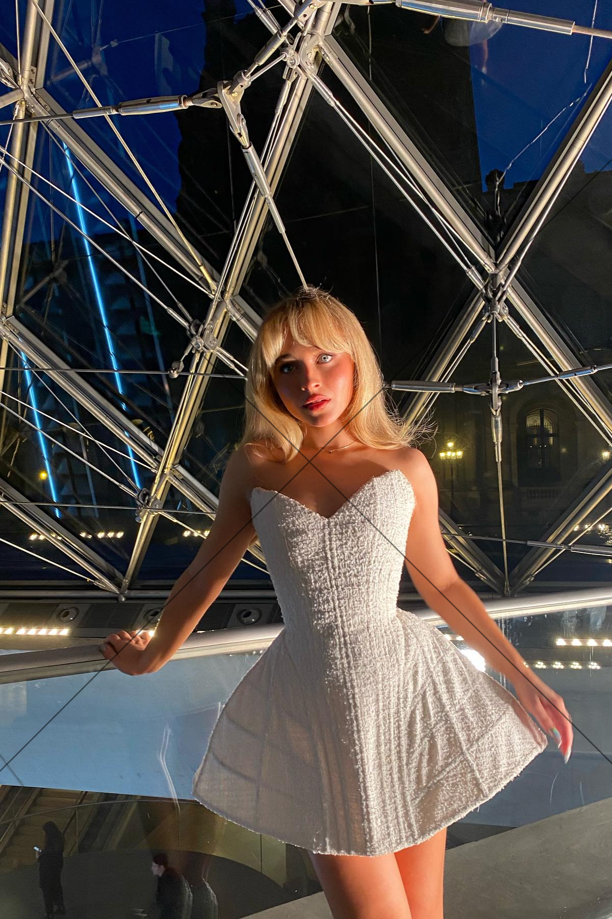 Sabrina Carpenter White Corset Mini Dress Night Portrait 6" x 4" Photo Print