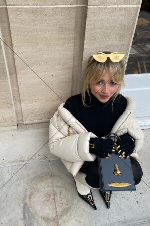 Sabrina Carpenter outdoors with gold sunglasses on head 6"x 4" Photo Print