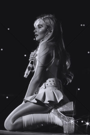 Sabrina Carpenter Kneeling On Stage Sparkle Heels 6" x 4" Photo Print