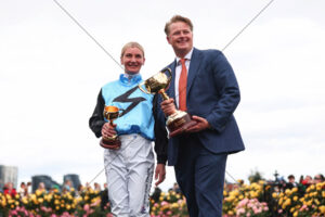Jamie Melham and Trainer Calvin McEvoy Cup Presentation 6" x 4" Photo Print