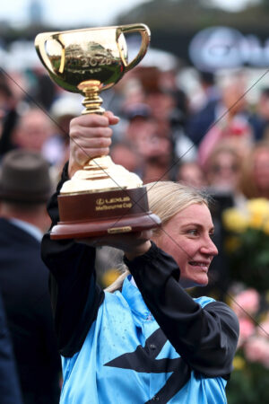 Jamie Melham Celebrates With Melbourne Cup 6" x 4" Photo Print