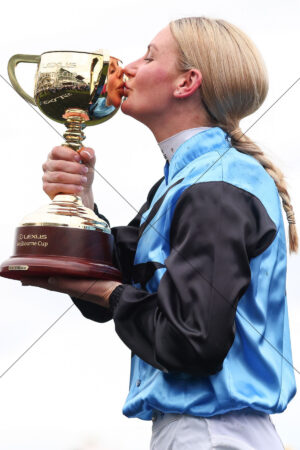 Jamie Melham Kissing Melbourne Cup Trophy 6" x 4" Photo Print