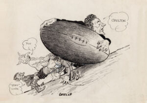 Carlton Under The Big Football Bad Luck Cartoon A3 Poster Print