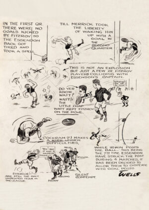 Essendon v Fitzroy Match Highlights Cartoon Page One A3 Poster Print