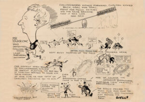 Carlton Hero Farrow v Collingwood See Saw Match Cartoon A3 Poster Print
