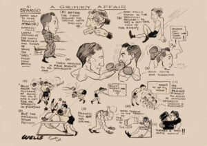 Bert Spargo Versus Mr Grime Boxing Cartoon A3 Poster Print