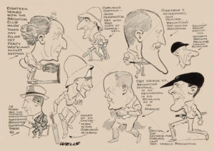 Percy Whitelaw And Brighton Cricketers Cartoon A3 Poster Print