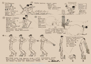 APF Chapman And Mister Maclean Cricket Cartoon A3 Poster Print