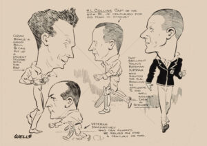 Gray Collins Kippax And Macartney Cricket Cartoon A3 Poster Print