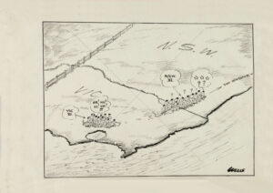 Victoria v New South Wales XI Cricket Cartoon A3 Poster Print