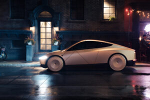 Tesla Cybercab Night Street Side View 6" x 4" Photo Print