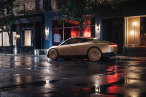 Tesla Cybercab Night Rear Street Reflections 6" x 4" Photo Print