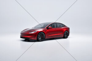 Tesla Model 3 Performance Studio Red Angle 6" x 4" Photo Print
