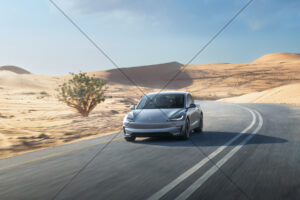 Tesla Model 3 Performance Grey Desert Curve 6" x 4" Photo Print