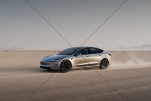 Tesla Model 3 Performance Desert Dust Trail 6" x 4" Photo Print