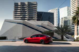 Tesla Model 3 Performance Red City Profile 6" x 4" Photo Print