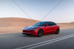 Tesla Model 3 Performance Red Desert Cruise 6" x 4" Photo Print