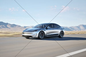 Tesla Model 3 Performance Silver High Speed Run 6" x 4" Photo Print