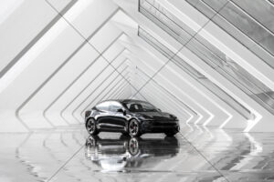 Tesla Model 3 Performance black in white atrium 6" x 4" Photo Print