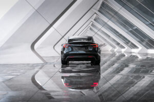 Tesla Model 3 Performance black rear in atrium 6" x 4" Photo Print