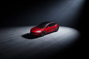 Tesla Model 3 Performance Aerial Spotlight View 6" x 4" Photo Print