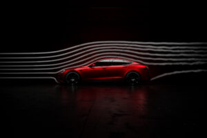 Tesla Model S Silver Streak In Highlands 6" x 4" Photo Print