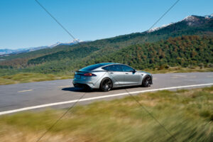 Tesla Model S Red Streak Country Straight 6" x 4" Photo Print