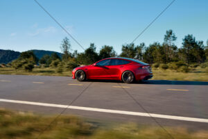 Tesla Model S Coastal Mountain Sweep 6" x 4" Photo Print