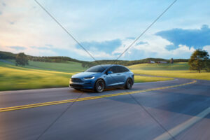 Tesla Model X Country Road Sunrise 6"x 4" Photo Print