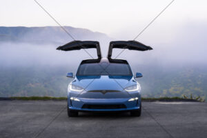 Tesla Model X Falcon Wings Front View 6"x 4" Photo Print