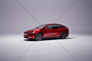 Tesla Model X Red Studio Portrait 6"x 4" Photo Print