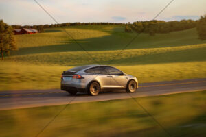 Tesla Model X Sunset Country Run 6"x 4" Photo Print