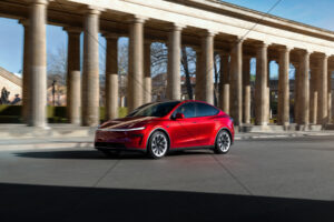 Tesla Model Y Red City Drive 6" x 4" Photo Print