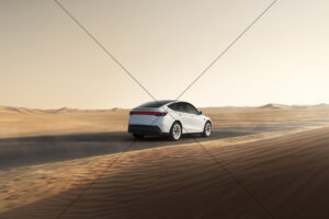 Tesla Model Y Desert Road Sunset Rear 6" x 4" Photo Print