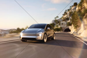 Tesla Model Y Silver Tunnel Exit Motion Shot 6" x 4" Photo Print