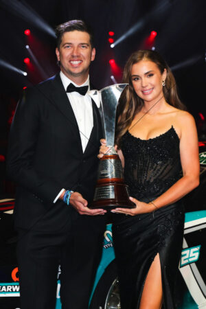 Chaz Mostert And Riarne Marwood With Trophy 6" x 4" Photo Print