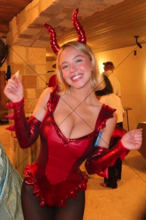 Sydney Sweeney Red Devil Costume Party Pose 6" x 4" Photo Print