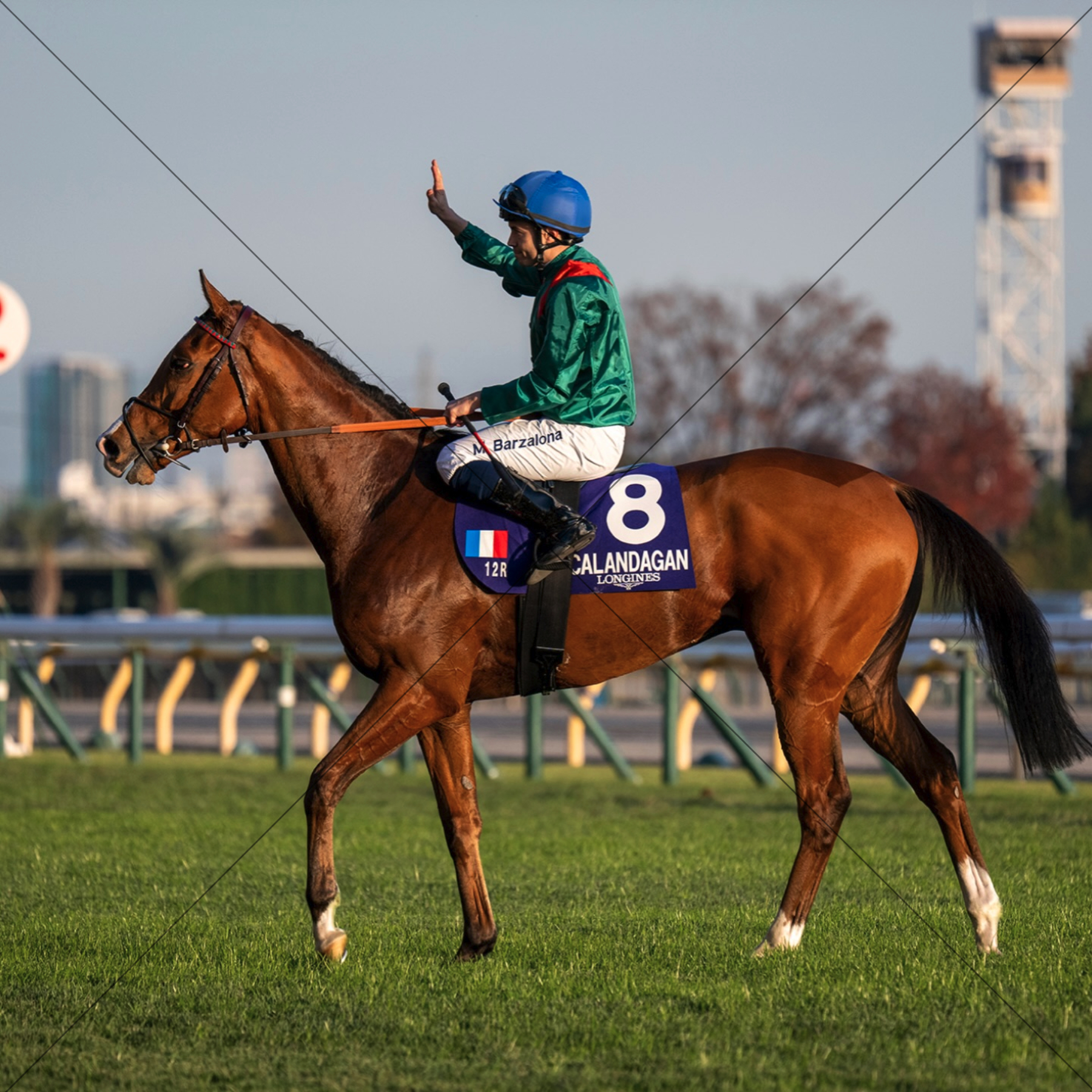 CALANDAGAN And Mickael Barzalona Victory Salute 6" x 6" Photo Print